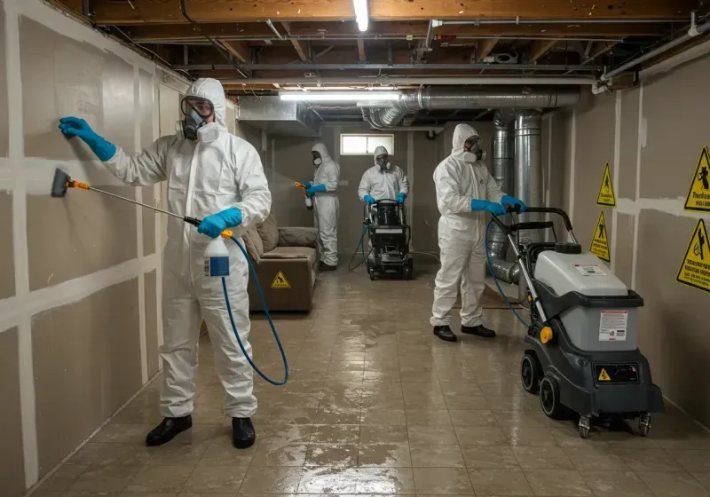 Basement Moisture Removal and Structural Drying process in Dearborn County, IN